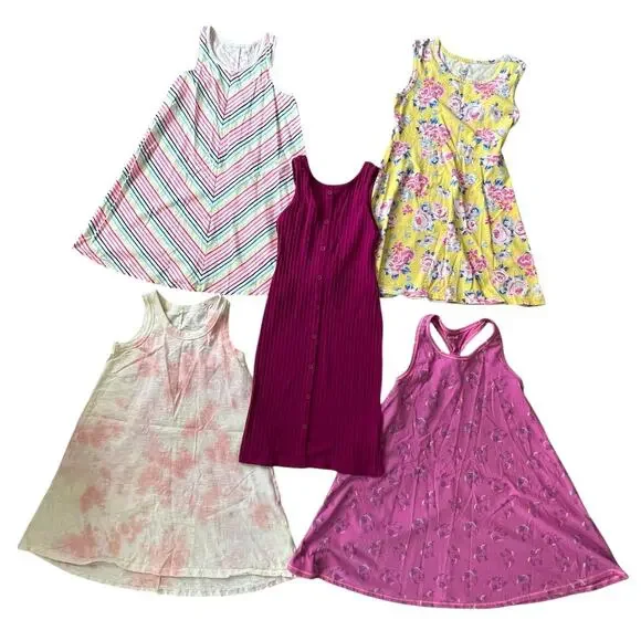 Lot 5 Dresses Girl's Sz M 7/8 Cat & Jack Art Class Gap Wonder Nation School Play - Picture 2 of 5